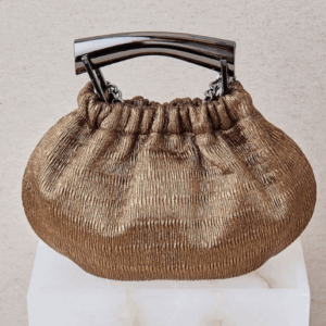 Bolso de Tejido Metalizado con Gran Asa