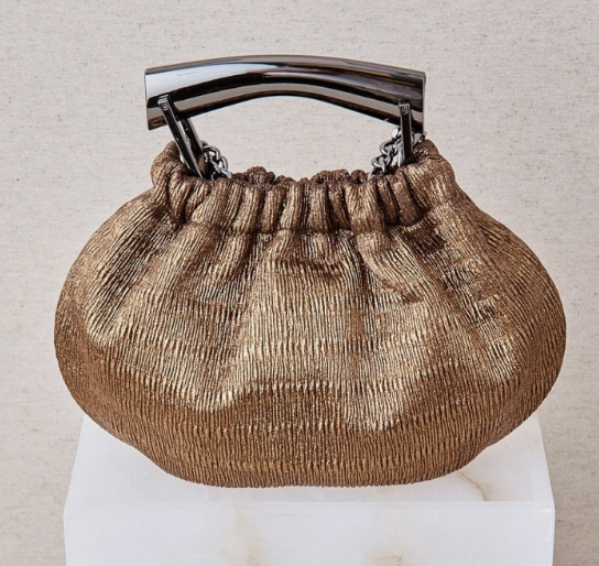 Bolso de Tejido Metalizado con Gran Asa