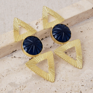 Pendientes Geométricos con Piedra Semipreciosa