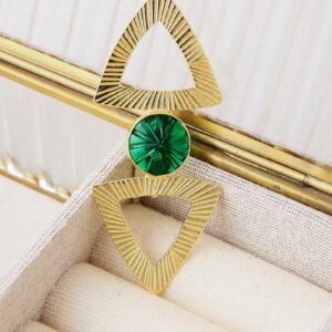 Broche Triangulo Piedra semipreciosa